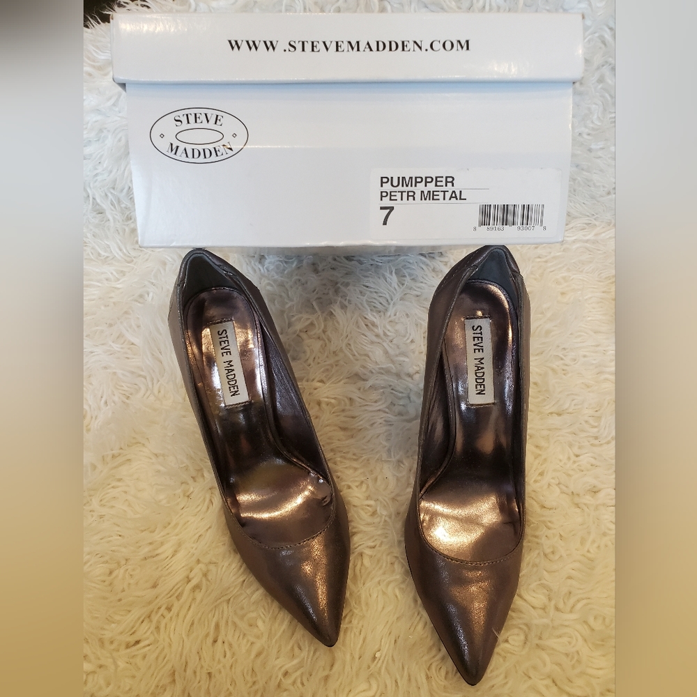 STEVE MADDEN|Womens Metallic point toe pumps| Size 7 - Picture 10 of 14